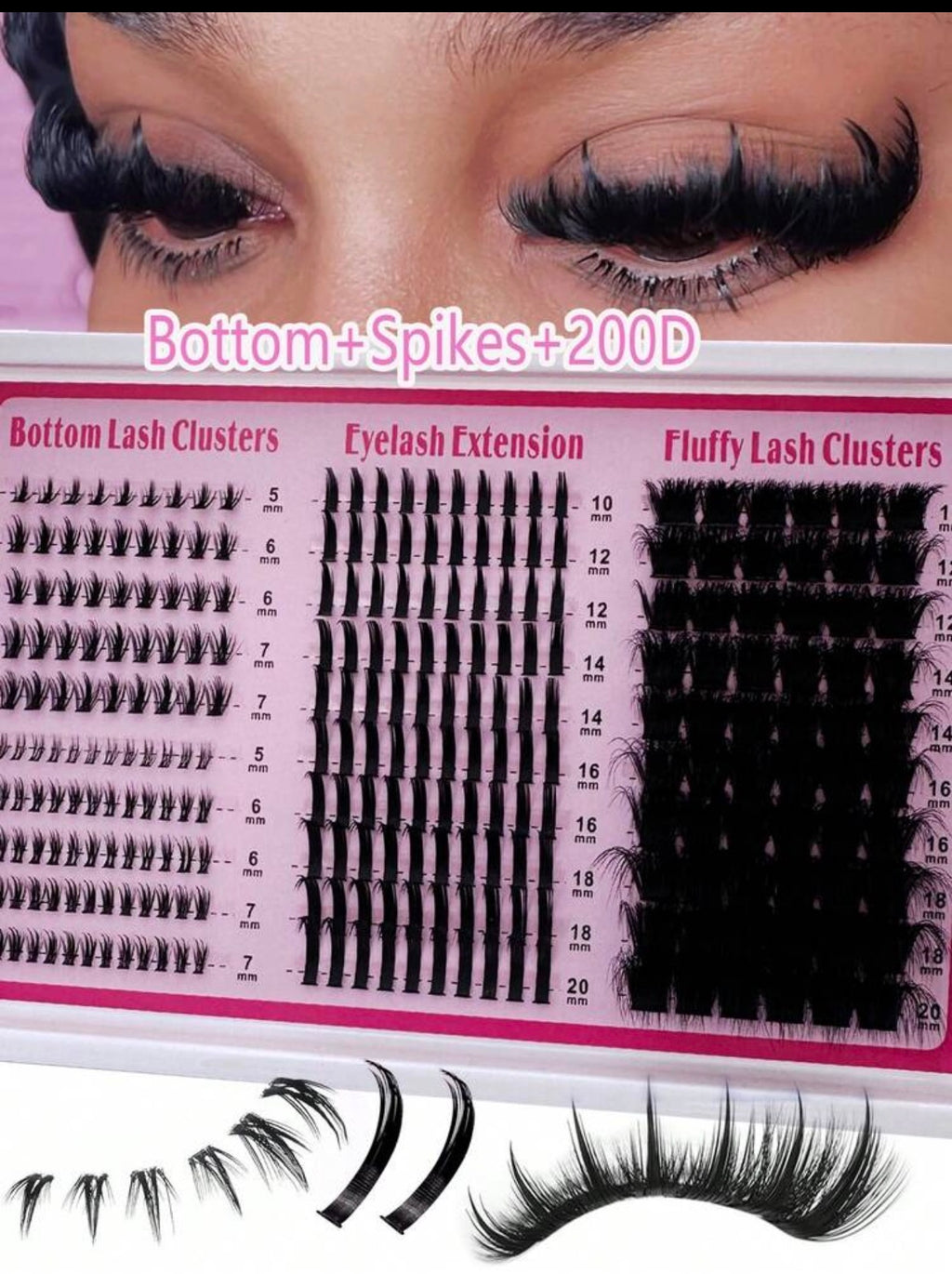 Azaria Slay Luxury Lash Cluster Tray - Wispy top & Bottom